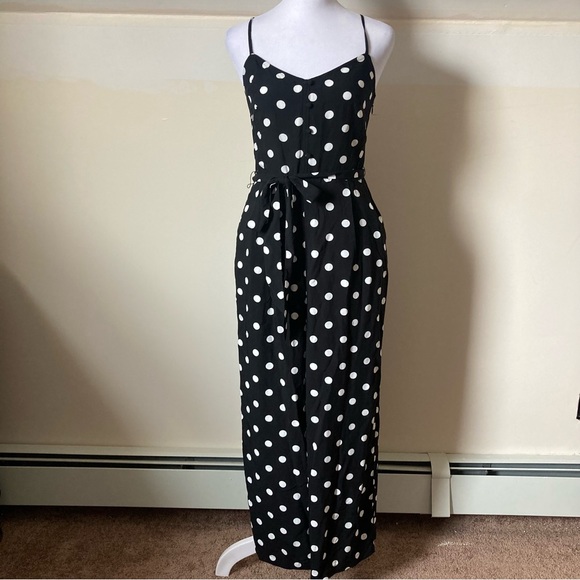 J. Crew Black and White Polka Dot Jumpsuit size 0P - Picture 2 of 7